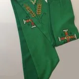 Green Embroidered Stole with Wheat