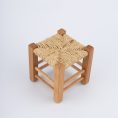 Mini Wooden Table with Hemp Cord Woven Top-Ast002