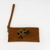 Leather Purse with Palestinian Embroidery