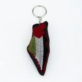 Palestinian Embroidery Map Keychain