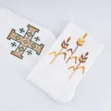 White Wheat Embroidered Stole