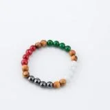 Glass Beads and Olive Wood Beads Bracelet