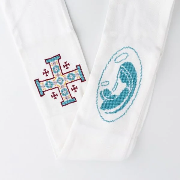 Virgin Mary Embroidered Stole Virgin Mary Embroidered Stole