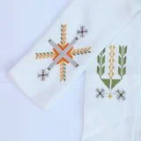 White Embroidery Wheat Stole