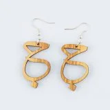 Olive Wood Earrings Love